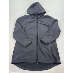 New Balance Softshell Jacket Women's 3XLT Black Hooded Full Zip Windbreaker Coat